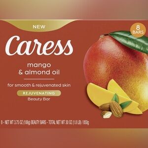 8 Pack Caress Mango & Almond Oil Rejuvenating 3.75 oz Bar Soap